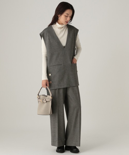 Elura（エルーラ）の「ウールライク柄ワイドパンツ/596039（その他パンツ・レディース・ブラウン/グレー・MEDIUM/LARGE/FREE(S)）」の6枚目の写真