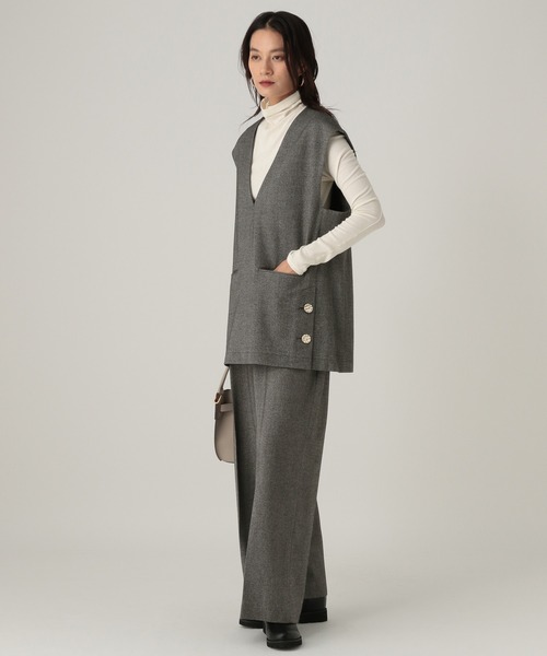 Elura（エルーラ）の「ウールライク柄ワイドパンツ/596039（その他パンツ・レディース・ブラウン/グレー・MEDIUM/LARGE/FREE(S)）」の7枚目の写真