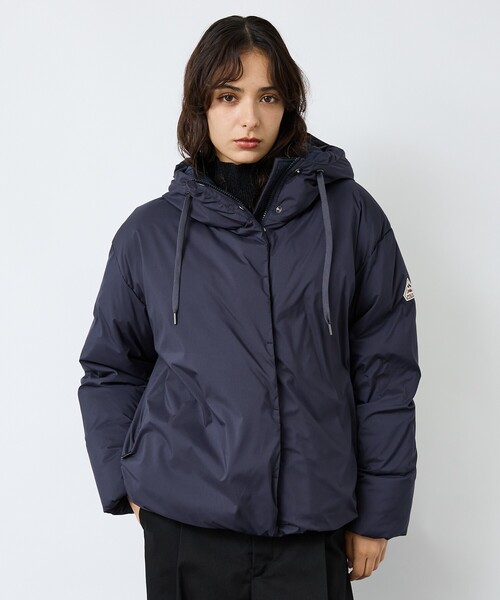 PYRENEX アイボリー ノーカラーダウンジャケット