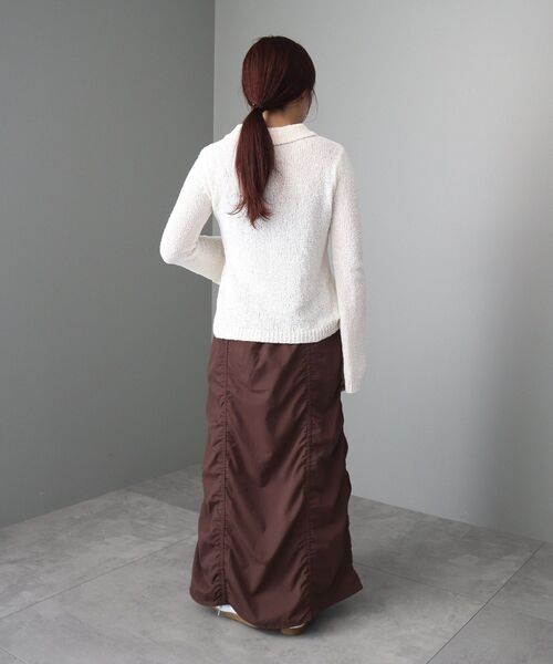CRAFT STANDARD BOUTIQUE(クラフトスタンダードブティック)の「ドロストシャーリングデザインスカート(スカート・レディース・ブラウン/ブラック・FREE)」の10枚目の写真