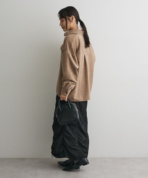 CRAFT STANDARD BOUTIQUE(クラフトスタンダードブティック)の「ドロストシャーリングデザインスカート(スカート・レディース・ブラウン/ブラック・FREE)」の16枚目の写真