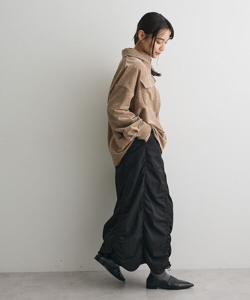 CRAFT STANDARD BOUTIQUE(クラフトスタンダードブティック)の「ドロストシャーリングデザインスカート(スカート・レディース・ブラウン/ブラック・FREE)」の18枚目の写真