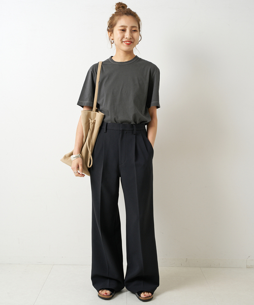 Spick & Span(スピックアンドスパン)の「《追加2》ダブルクロスツータックパンツ(スラックス・レディース・ブラウン/ブラック・34/36/38/40)」の4枚目の写真