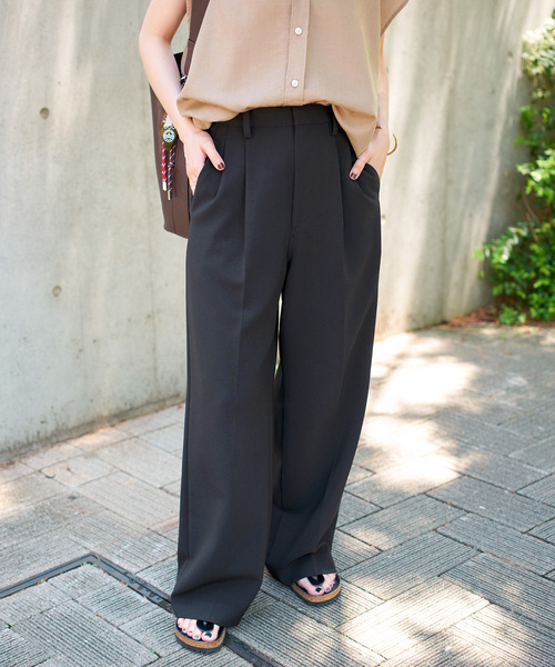 Spick & Span(スピックアンドスパン)の「《追加2》ダブルクロスツータックパンツ(スラックス・レディース・ブラウン/ブラック・34/36/38/40)」の9枚目の写真