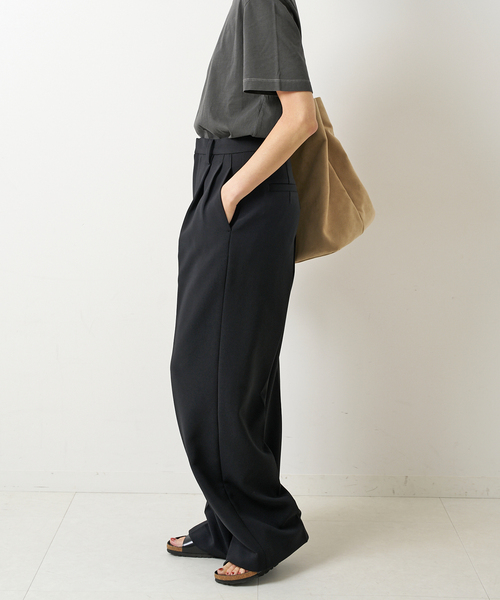 Spick & Span(スピックアンドスパン)の「《追加2》ダブルクロスツータックパンツ(スラックス・レディース・ブラウン/ブラック・34/36/38/40)」の6枚目の写真