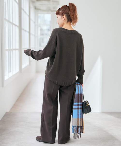 Spick & Span(スピックアンドスパン)の「《追加2》ダブルクロスツータックパンツ(スラックス・レディース・ブラウン/ブラック・34/36/38/40)」の19枚目の写真