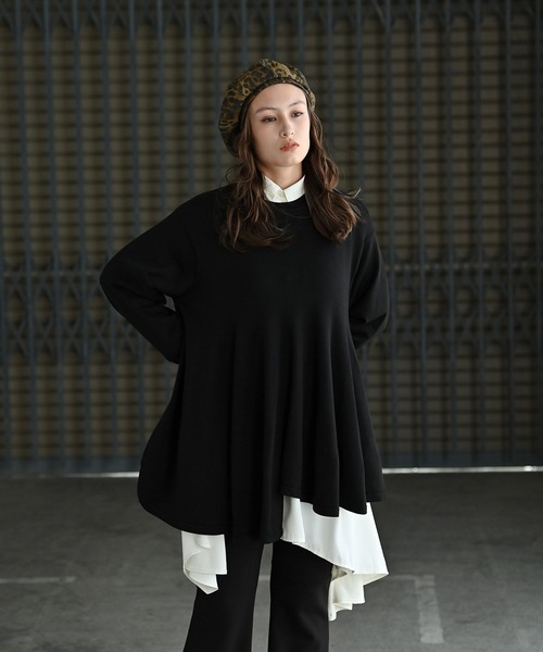 funda mine（ファンダマイン）の「とろみアシンメトリーシャツ（シャツ/ブラウス・レディース・ホワイト/ブラック・FREE）」の10枚目の写真