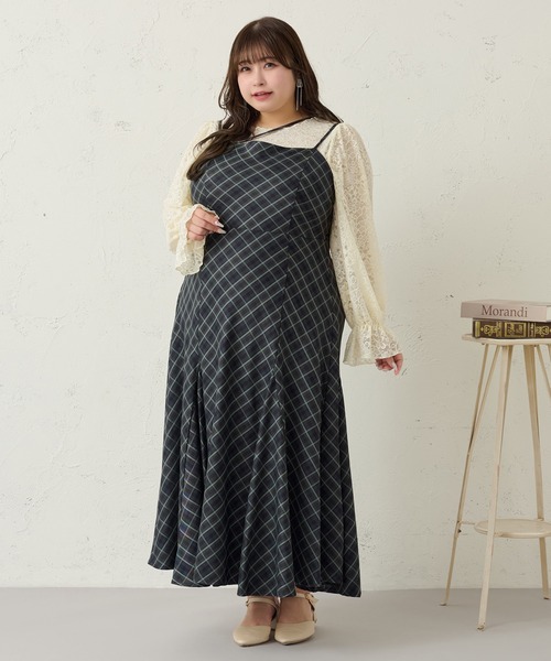 Louiosy（ルオシー）の「【大きいサイズ】レーストップス+キャミソールSET（シャツ/ブラウス・レディース・ブラック/アイボリー・X-LARGE/4L/3L）」の18枚目の写真