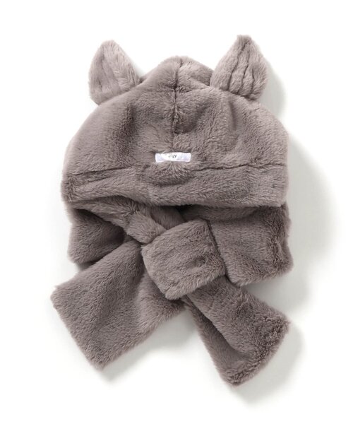 algy(アルジー)の「エンジェルフード付きネックウォーマー(ネックウォーマー/スヌード・キッズ・ブラック/グレー/オフホワイト・MEDIUM/SMALL)」の3枚目の写真