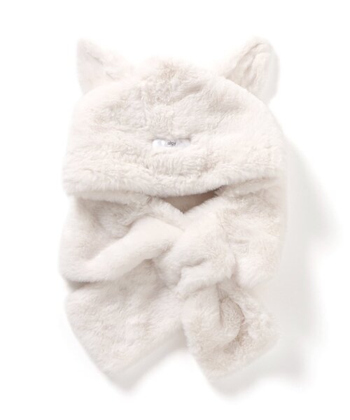 algy(アルジー)の「エンジェルフード付きネックウォーマー(ネックウォーマー/スヌード・キッズ・ブラック/グレー/オフホワイト・MEDIUM/SMALL)」の2枚目の写真