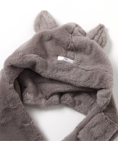 algy(アルジー)の「エンジェルフード付きネックウォーマー(ネックウォーマー/スヌード・キッズ・ブラック/グレー/オフホワイト・MEDIUM/SMALL)」の5枚目の写真