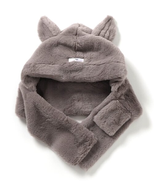 algy(アルジー)の「エンジェルフード付きネックウォーマー(ネックウォーマー/スヌード・キッズ・ブラック/グレー/オフホワイト・MEDIUM/SMALL)」の10枚目の写真