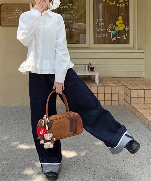 gossip!ロサンゼルス(ゴシップロサンゼルス)の「YUGA デザインフリル裾 カジュアルブラウス(シャツ/ブラウス・レディース・ホワイト・FREE)」の9枚目の写真