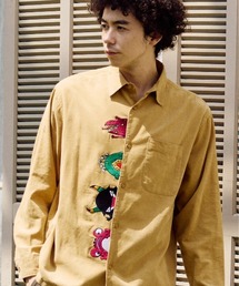 go slow caravan | コーデュロイ前立て刺繍シャツ(シャツ/ブラウス)