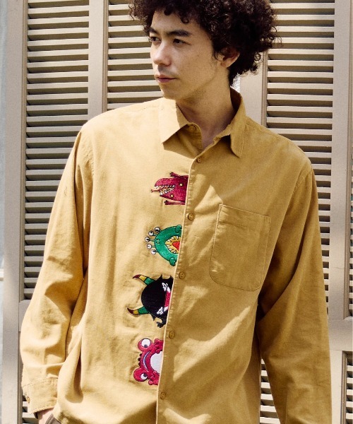 コーデュロイ前立て刺繍シャツ（シャツ/ブラウス）｜go slow caravan