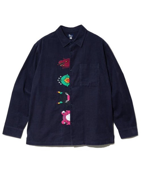 【希少】go slow caravan アニマル刺繍 シャツ ベージュ 5 XL 希少】go slow caravan アニマル刺繍 シャツ ベージュ 5 XL