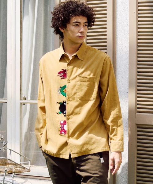 go slow caravan（ゴースローキャラバン）の「コーデュロイ前立て刺繍シャツ（シャツ/ブラウス・メンズ・グリーン系その他/ネイビー/ベージュ・LARGE/X-LARGE/MEDIUM/SMALL）」の16枚目の写真