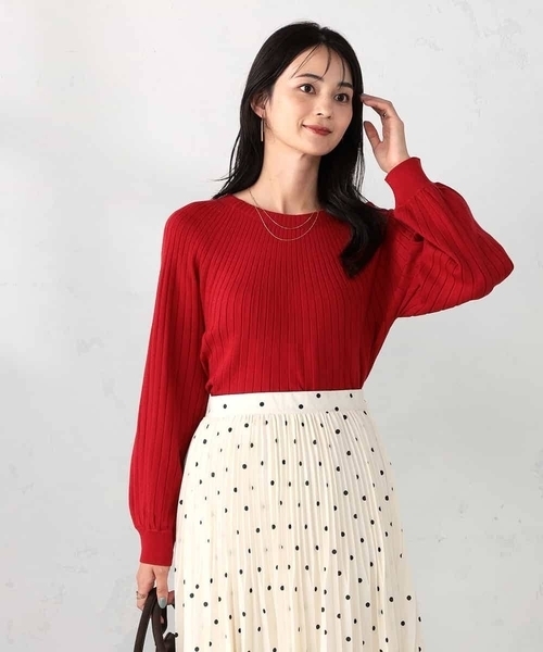 a.v.v（アーヴェヴェ）の「【洗える】求心風クルーネックニット【新色追加】（ニット/セーター・レディース・グレー系その他/アイボリー/レッド/ブラック/ブルー/ライトベージュ・36/38/42/40/34）」の17枚目の写真