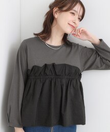 DRESKIP | 【洗濯機可/S-LL】1枚で華やか フリルドッキングトップス(Tシャツ/カットソー)