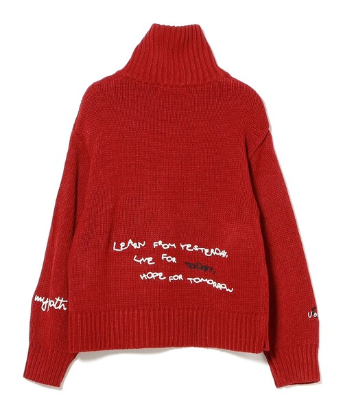 B:MING by BEAMS（ビーミングバイビームス）の「手書き刺繍 ニット（ニット/セーター・レディース・レッド/チャコールグレー/オフホワイト・ONE SIZE）」の12枚目の写真