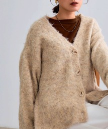 CROSS FUNCTION | 《洗える》エブ楽 ブークレシャギーVネックカーディガン【CROSS FUNCTION/クロスファンクション】(カーディガン/ボレロ)