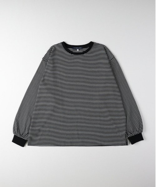 Right-on(ライトオン)の「HONEYSUCKLE ROSE(ハニーサックルローズ)【レディース】ボーダーロングスリーブTシャツ(Tシャツ/カットソー・レディース・ブラック×レッド/ホワイト×ブラック/ブラック×ホワイト・S/L/M)」の2枚目の写真