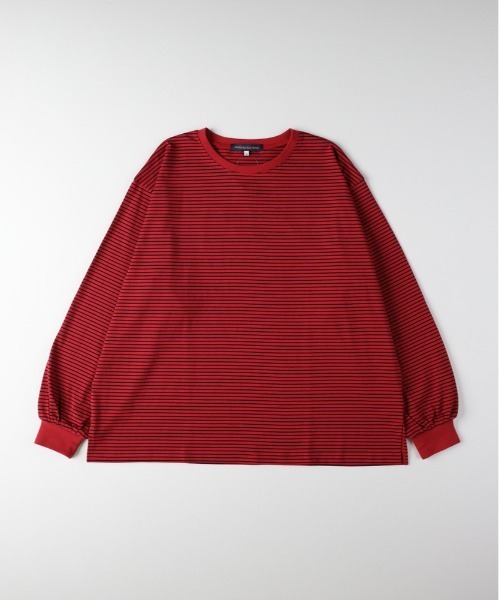 Right-on(ライトオン)の「HONEYSUCKLE ROSE(ハニーサックルローズ)【レディース】ボーダーロングスリーブTシャツ(Tシャツ/カットソー・レディース・ブラック×レッド/ホワイト×ブラック/ブラック×ホワイト・S/L/M)」の1枚目の写真