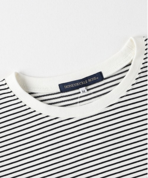 Right-on(ライトオン)の「HONEYSUCKLE ROSE(ハニーサックルローズ)【レディース】ボーダーロングスリーブTシャツ(Tシャツ/カットソー・レディース・ブラック×レッド/ホワイト×ブラック/ブラック×ホワイト・S/L/M)」の9枚目の写真