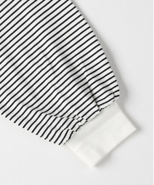 Right-on(ライトオン)の「HONEYSUCKLE ROSE(ハニーサックルローズ)【レディース】ボーダーロングスリーブTシャツ(Tシャツ/カットソー・レディース・ブラック×レッド/ホワイト×ブラック/ブラック×ホワイト・S/L/M)」の10枚目の写真