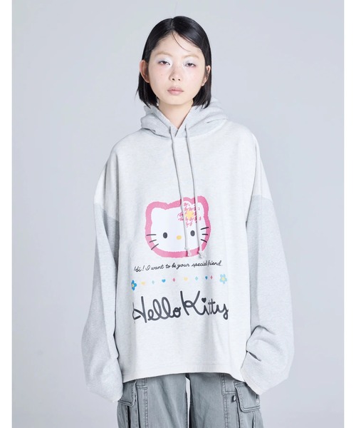 Little sunny bite（リトルサニーバイト）の「『Little sunny bite』hello kitty x little sunny bite hoodie（パーカー・レディース・ブラック/グレー/ピンク・MEDIUM）」の2枚目の写真