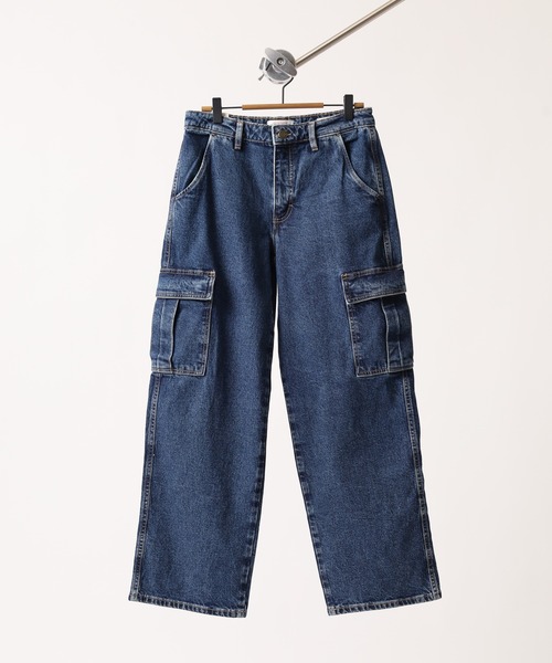 GUESS JEANS(ゲスジーンズ)の「GUESS JEANS GJ G10 CARGO PANTS ゲス ワイドカーゴパンツ デニムパンツ ジーンズ(デニムパンツ・レディース・インディゴブルー・29inch/27inch/25inch/24inch/28inch/26inch)」の2枚目の写真