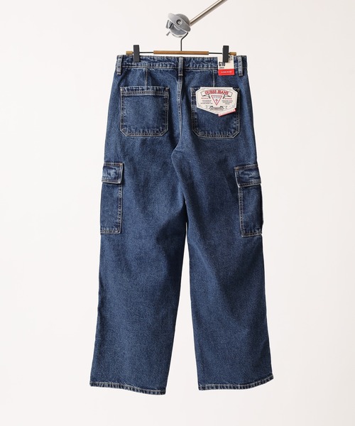 GUESS JEANS(ゲスジーンズ)の「GUESS JEANS GJ G10 CARGO PANTS ゲス ワイドカーゴパンツ デニムパンツ ジーンズ(デニムパンツ・レディース・インディゴブルー・29inch/27inch/25inch/24inch/28inch/26inch)」の8枚目の写真