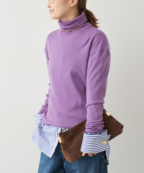 Deuxieme Classe（ドゥーズィエムクラス）の「rib タートル（Tシャツ/カットソー・レディース・ブラック/ホワイト/パープル・FREE）」の17枚目の写真