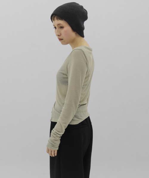 lit(リット)の「Front Curve Cut Cardigan(Tシャツ/カットソー・レディース・チャコールグレー/セージグリーン/アイボリー・FREE)」の21枚目の写真