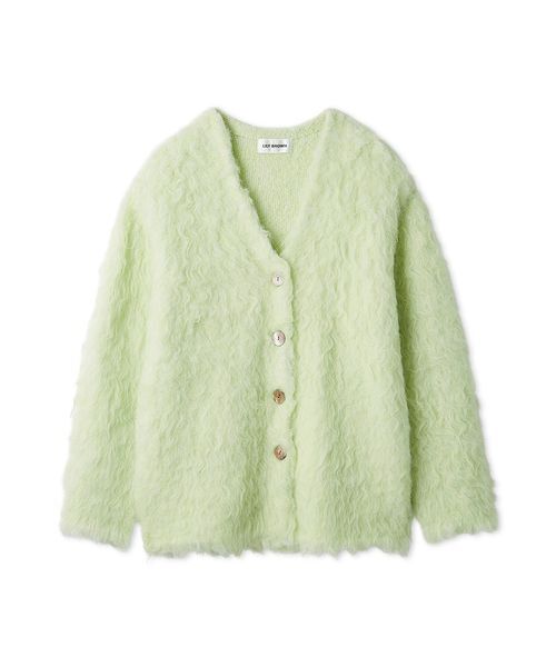 LILY BROWN（リリーブラウン）の「シャギーニットカーディガン（カーディガン/ボレロ・レディース・オレンジ/オフホワイト/ライム・F）」の13枚目の写真