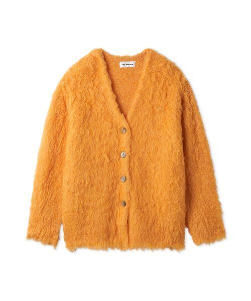 LILY BROWN（リリーブラウン）の「シャギーニットカーディガン（カーディガン/ボレロ・レディース・オレンジ/オフホワイト/ライム・F）」の14枚目の写真