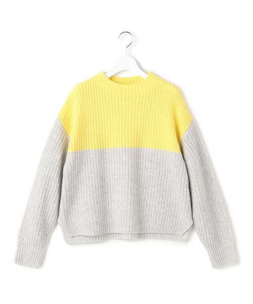 セール】ウールカシミヤ カラーブロック バルキー ニット（ニット