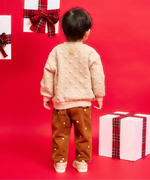 apres les cours(アプレレクール)の「tiny bear ポシェット風トレーナー(スウェット・キッズ・レッド/ベージュ・120/110/100/90/80)」の6枚目の写真