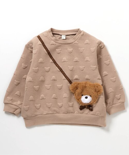 tiny bear ポシェット風トレーナー（スウェット）｜apres les cours