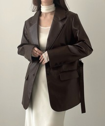 Meiru（メイル）の「オーバーサイズPUレザージャケット（テーラードジャケット）」