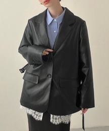 Meiru（メイル）の「オーバーサイズPUレザージャケット（テーラードジャケット）」