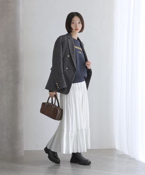 La TOTALITE(ラトータリテ)の「ツイードジャケット(テーラードジャケット・レディース・ブラック/ベージュ・38/36)」の4枚目の写真