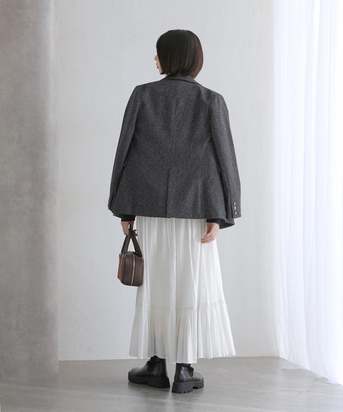 La TOTALITE(ラトータリテ)の「ツイードジャケット(テーラードジャケット・レディース・ブラック/ベージュ・38/36)」の5枚目の写真