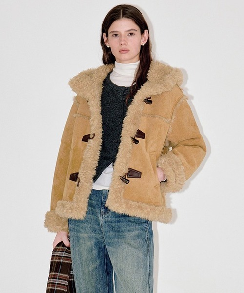 合皮パイピング ムートンジャケット FD24W262【Fano Studios