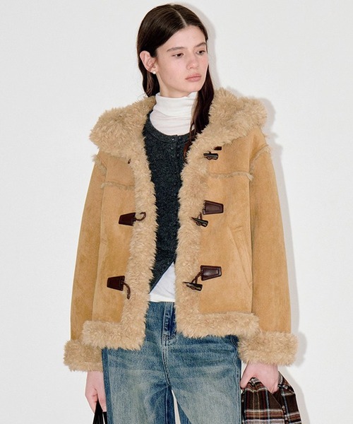 Fano Studios/フェイクファージャケット フェイクファーパイピング ムートンジャケット FD25W012【Fano Studios