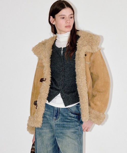 Fano Studios/フェイクファージャケット フェイクファーパイピング ムートンジャケット FD25W012【Fano Studios