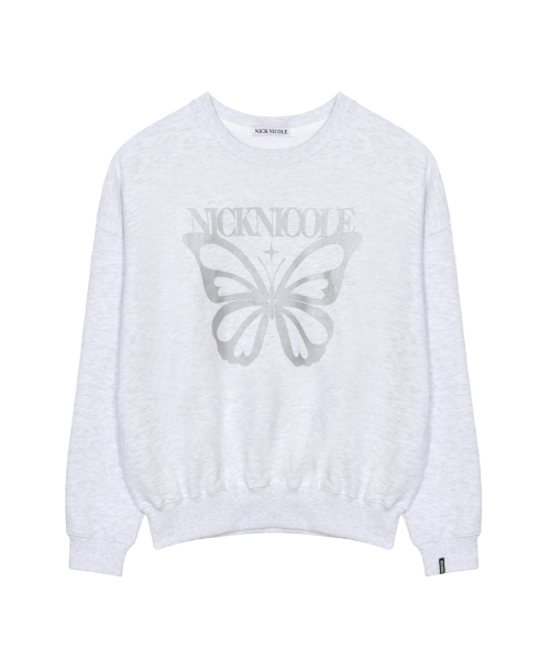 NICK&NICOLE（ニックアンドニコール）の「BUTTERFLY BOLD TWINKLE SWEATSHIRT_MELANGE SILVER（スウェット・レディース・その他・FREE）」の4枚目の写真