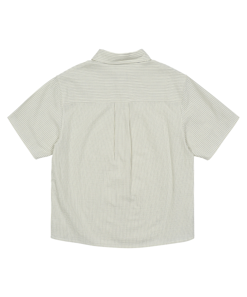 THECOLDESTMOMENT(ザコールデストモーメント)の「TCM mini logo stripe half shirts (beige)(シャツ/ブラウス・メンズ・その他・SMALL/MEDIUM/LARGE)」の3枚目の写真