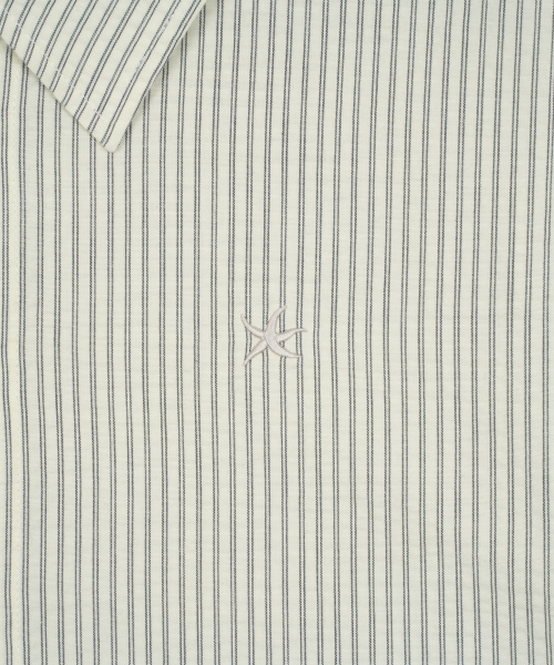 THECOLDESTMOMENT(ザコールデストモーメント)の「TCM mini logo stripe half shirts (beige)(シャツ/ブラウス・メンズ・その他・SMALL/MEDIUM/LARGE)」の4枚目の写真