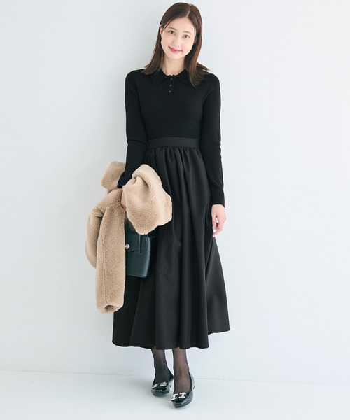 coca（coca）（コカ）の「ポロニットドッキングワンピース（ワンピース・レディース・ブラック/その他1・L/M）」の11枚目の写真